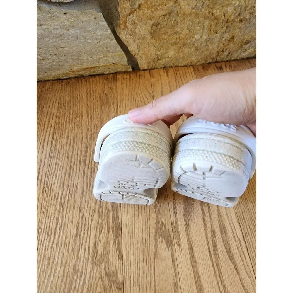 Crocs Kids 11 Classic Glitter Clog Oyster FAIR/Play *Please Read*